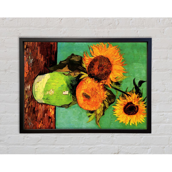 Brambly Cottage Drei Sonnenblumen in einer Vase von Vincent Van Gogh